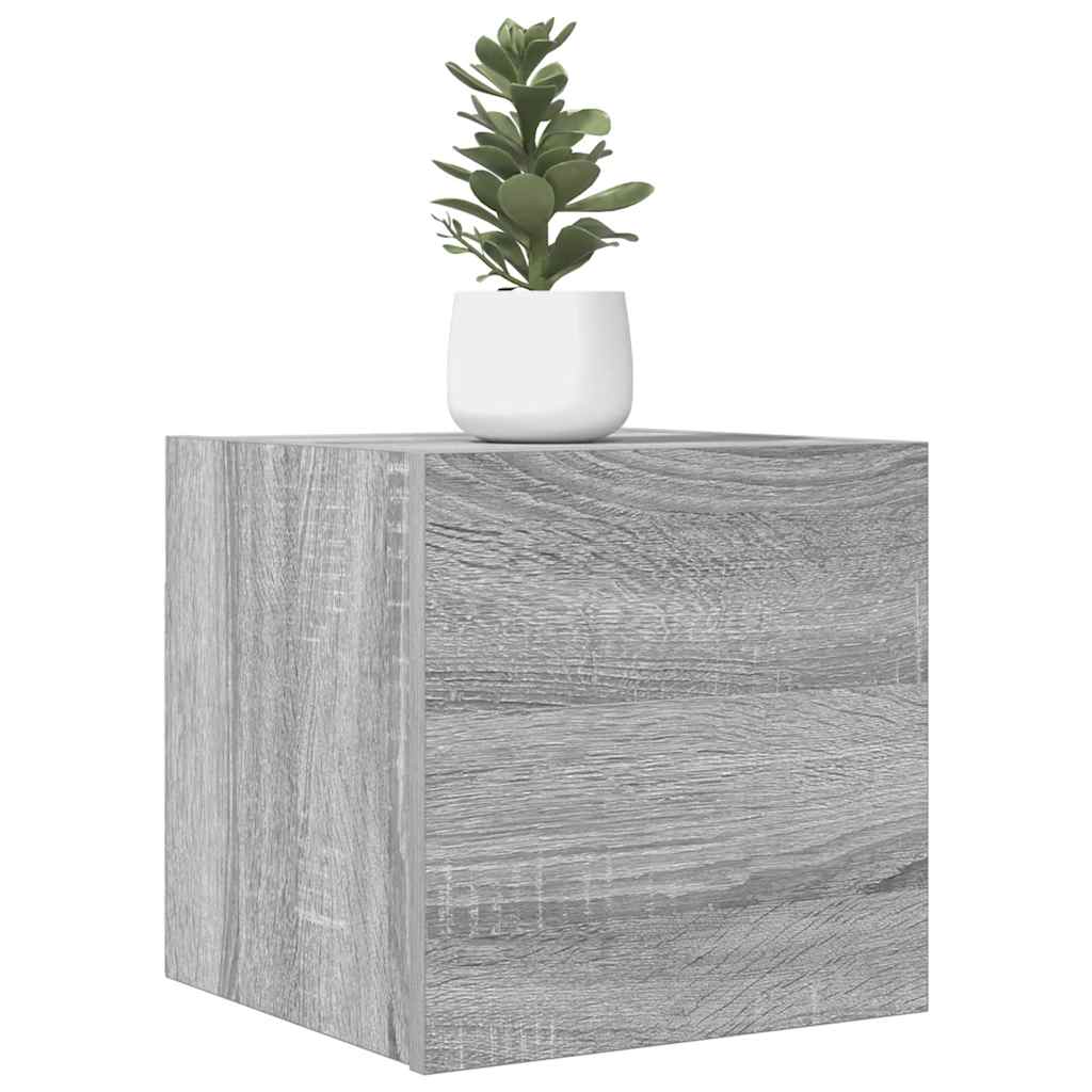 TV-Wandschränke Grau Sonoma 30,5x30x30cm, 2er-Set