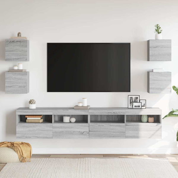 TV-Wandschränke Grau Sonoma 4er-Set
