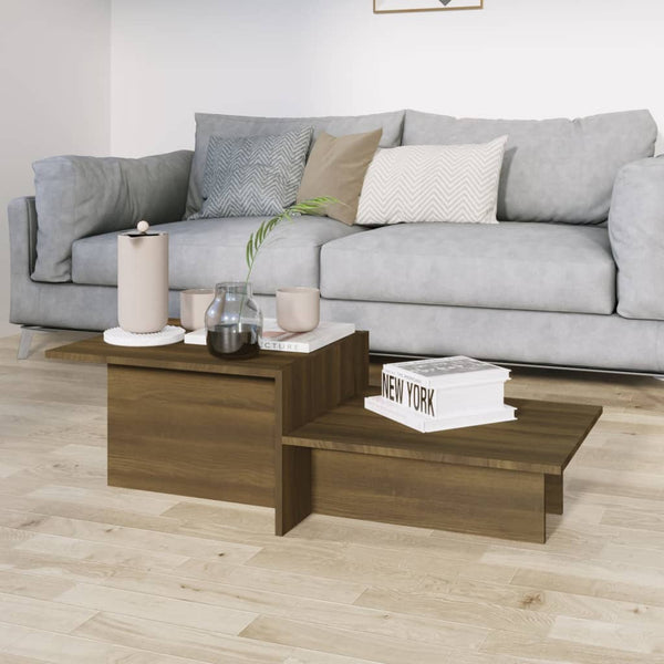 vidaXL Table basse marron aspect chêne 111,5x50x33 cm Bois d'ingénierie