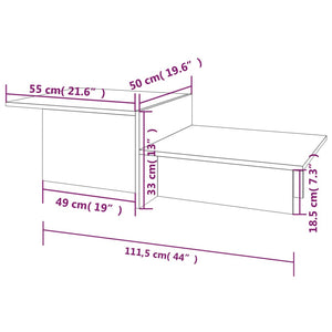vidaXL Table basse marron aspect chêne 111,5x50x33 cm Bois d'ingénierie