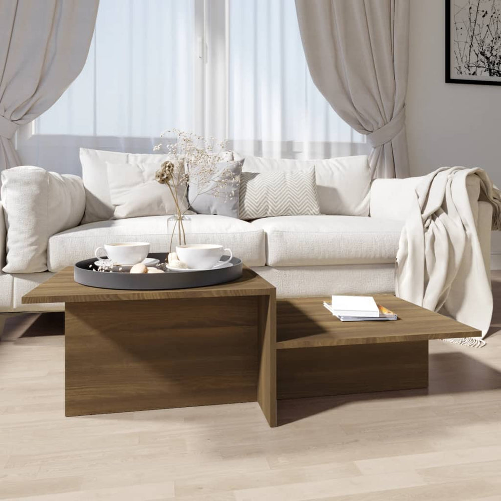 vidaXL Coffee Table Brown Oak-Look 111.5x50x33 cm Engineered Wood
