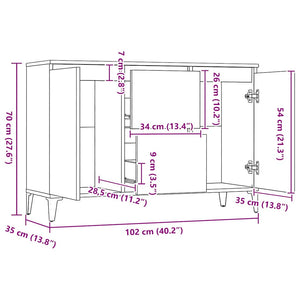 Sideboard Grau Sonoma 102 cm