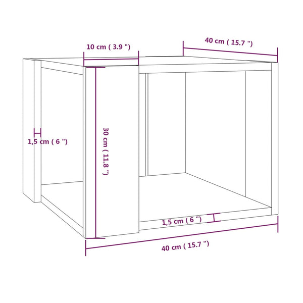 Grauer Couchtisch Sonoma 40x40 cm