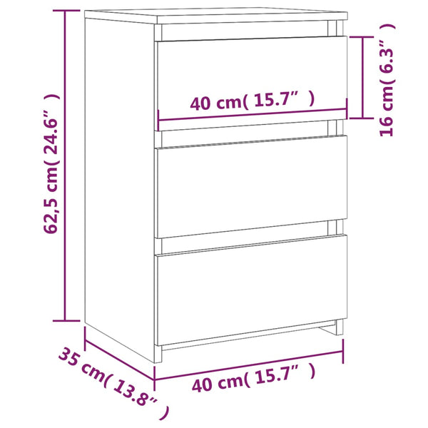 Nachttisch Grau Sonoma 40x35x62,5 cm