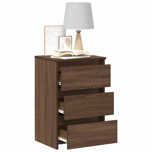 Nachttische 2er Set Braun Eiche 40x35x62,5 cm