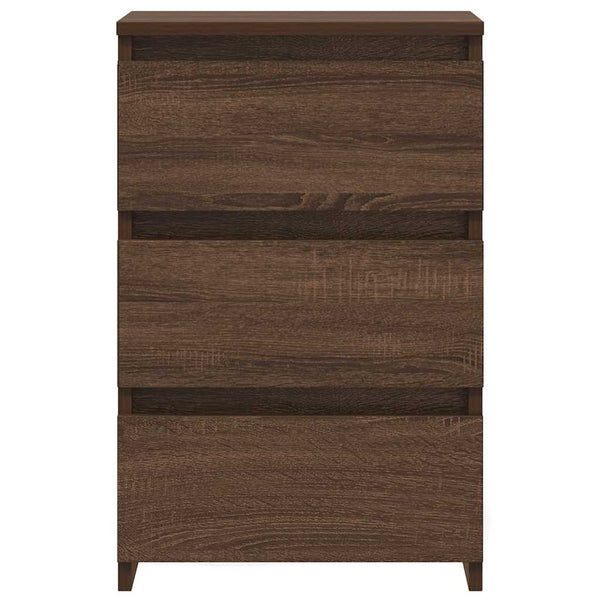 Nachttische 2er Set Braun Eiche 40x35x62,5 cm