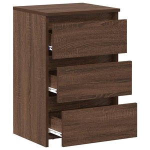 Nachttische 2er Set Braun Eiche 40x35x62,5 cm