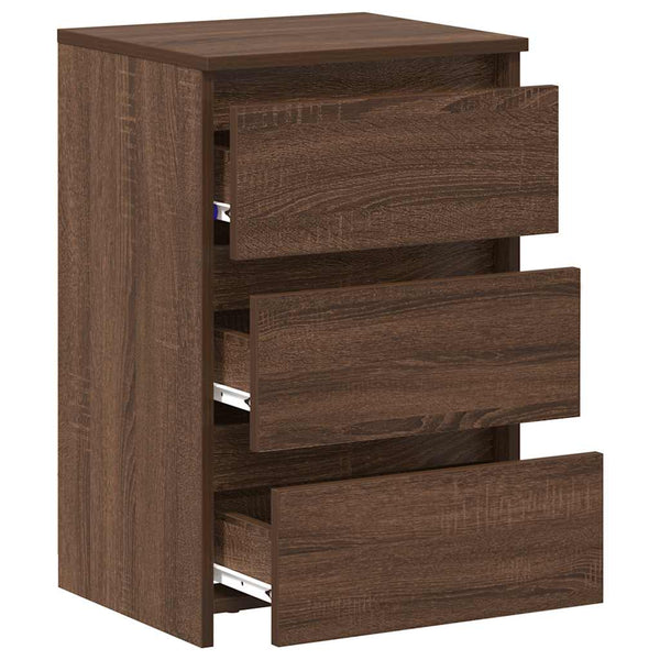 Nachttische 2er Set Braun Eiche 40x35x62,5 cm