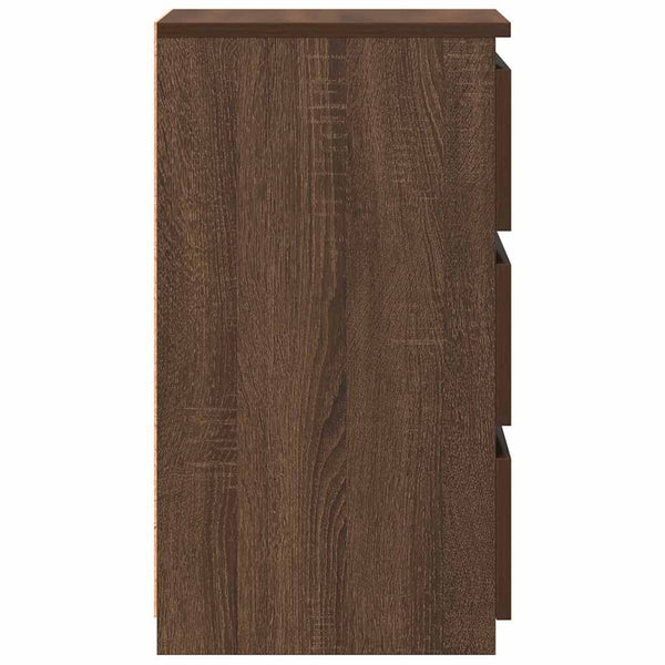 Nachttische 2er Set Braun Eiche 40x35x62,5 cm