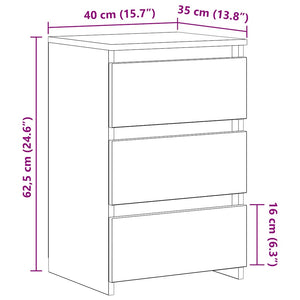Nachttische 2er Set Braun Eiche 40x35x62,5 cm