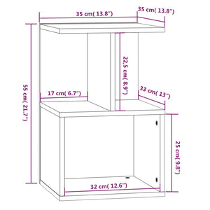 Nachttisch Grau Sonoma 35x35x55 cm