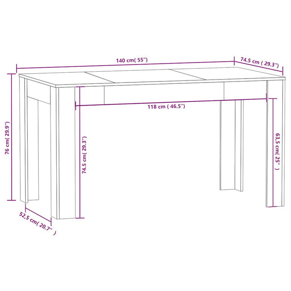 Esstisch Räuchereiche 140 cm