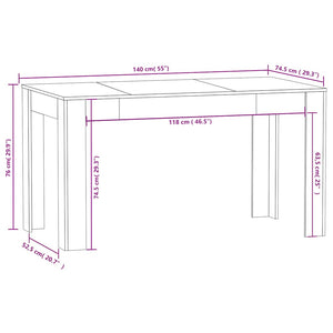 Esstisch Grau Sonoma 140 cm