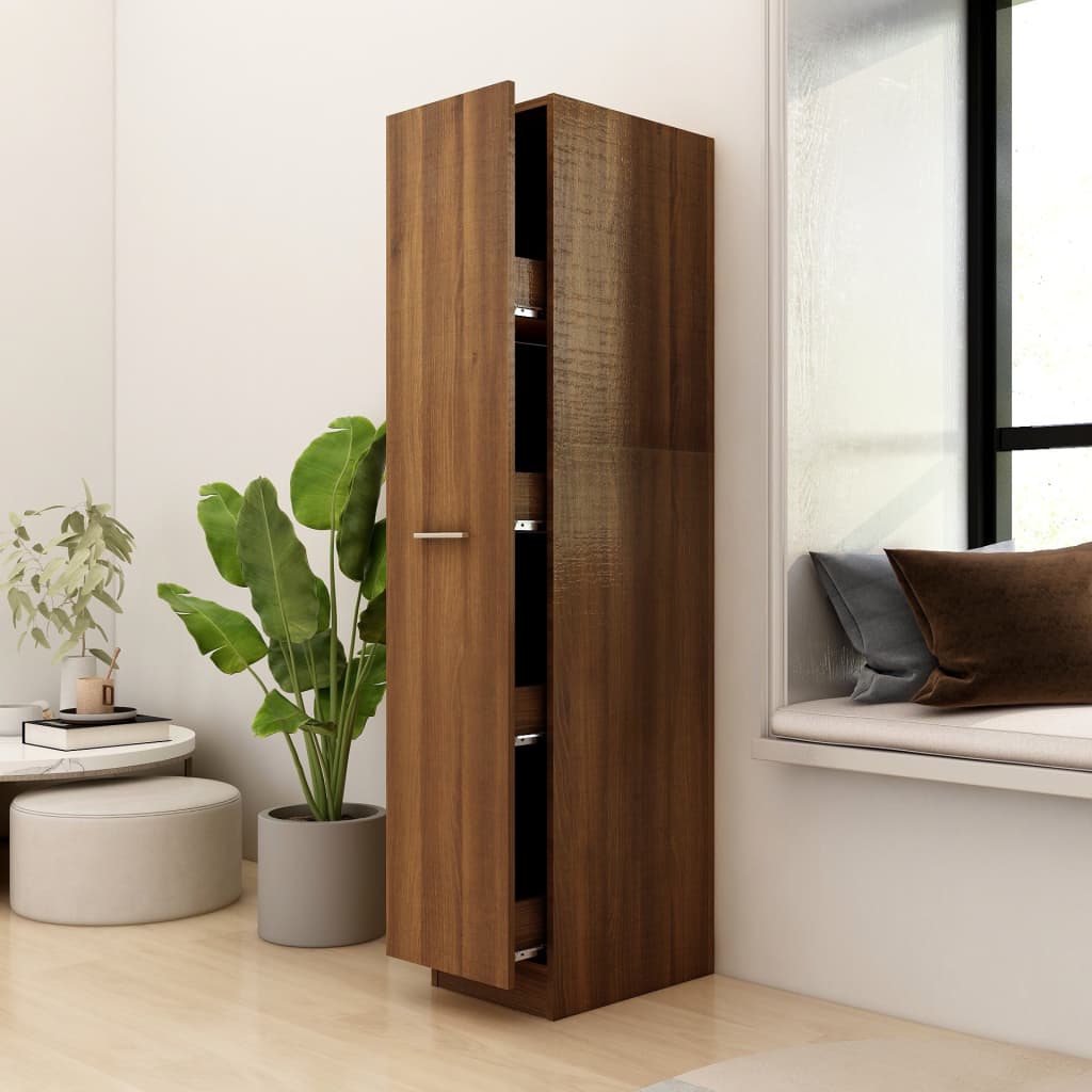 Apothekerschrank Braun Eiche 30x42,5x150cm
