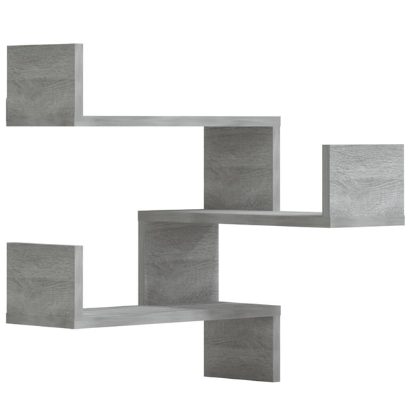 Graue Sonoma Eckregale, 2er Set