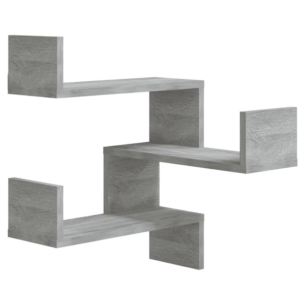 Graue Sonoma Eckregale, 2er Set