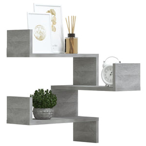 Graue Sonoma Eckregale, 2er Set