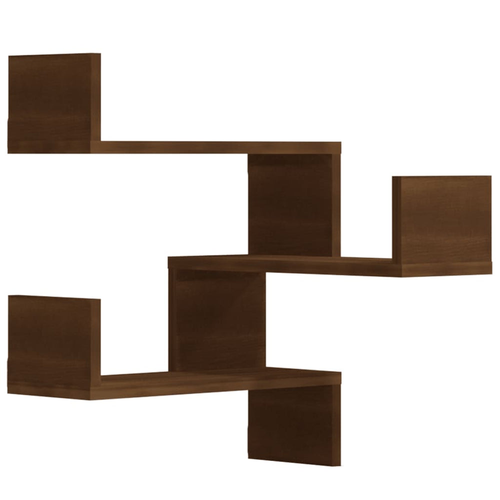 Eckregale Braun Eiche, 2er Set