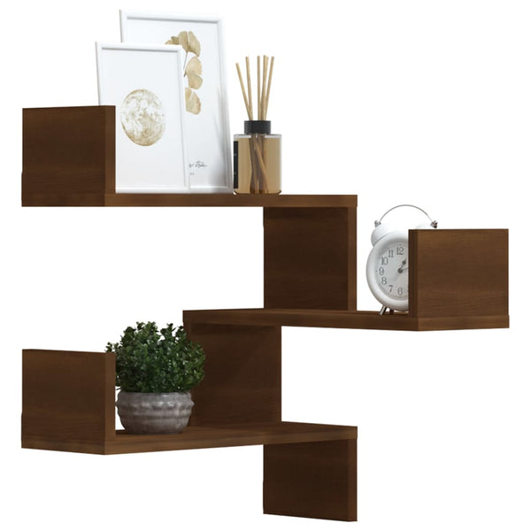 Eckregale Braun Eiche, 2er Set