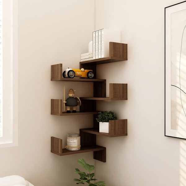 Eckregale Braun Eiche, 2er Set