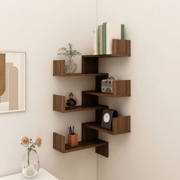 Eckregale Braun Eiche, 2er Set