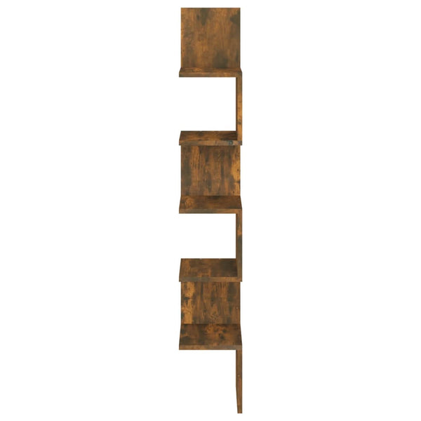 Eckregal Wandregal Räuchereiche 127,5cm