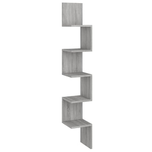 Graues Sonoma Eckregal, 127,5 cm