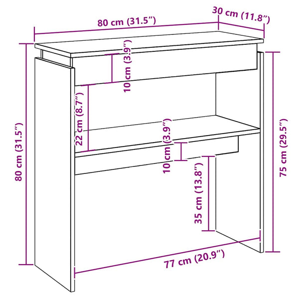 Konsolentisch Räuchereiche 80 cm