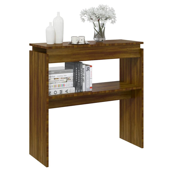 vidaXL Table console aspect chêne marron 80x30x80 cm Bois d'ingénierie
