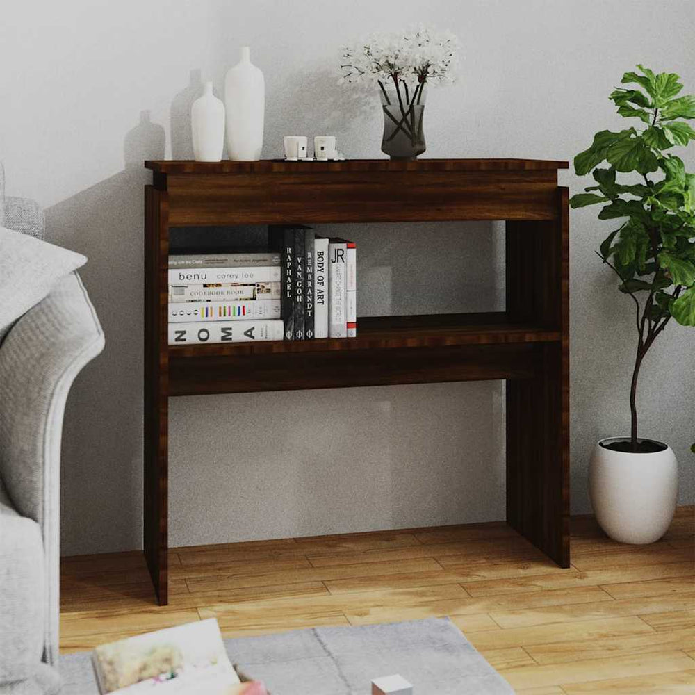 vidaXL Table console aspect chêne marron 80x30x80 cm Bois d'ingénierie