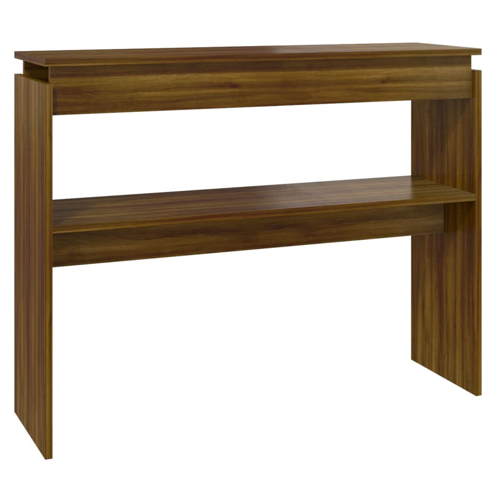 vidaXL Table console aspect chêne marron 102x30x80 cm en bois d'ingénierie