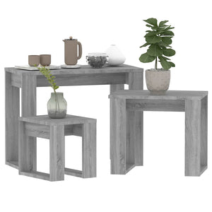 Satztische 3er Set Grau Sonoma