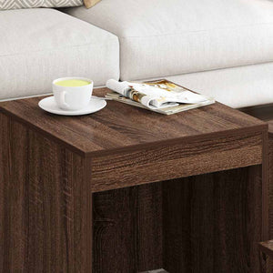 vidaXL Tables gigognes 3 pcs Marron aspect chêne Bois d'ingénierie