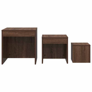vidaXL Tables gigognes 3 pcs Marron aspect chêne Bois d'ingénierie
