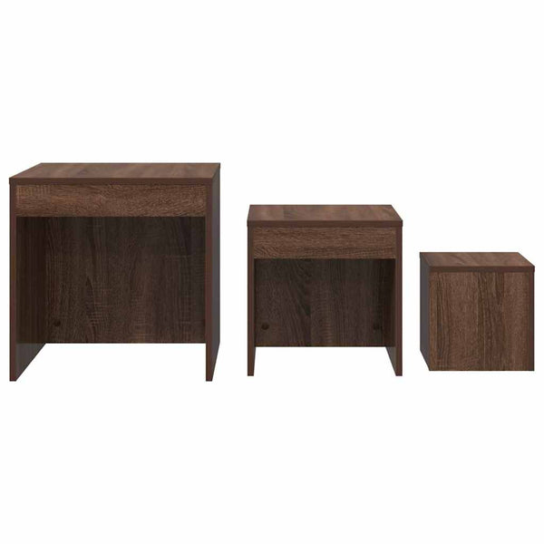 vidaXL Tables gigognes 3 pcs Marron aspect chêne Bois d'ingénierie