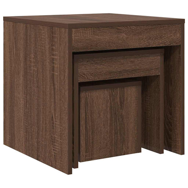 vidaXL Tables gigognes 3 pcs Marron aspect chêne Bois d'ingénierie