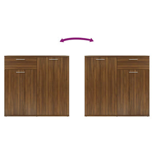 vidaXL Buffet marron aspect chêne 80x36x75 cm Bois d'ingénierie