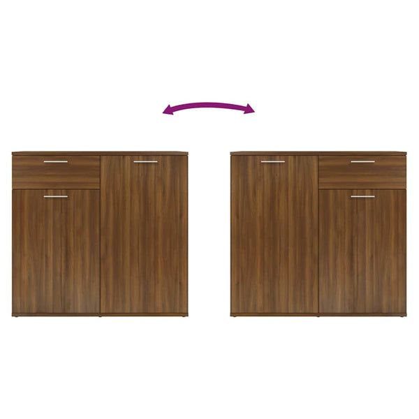 vidaXL Buffet marron aspect chêne 80x36x75 cm Bois d'ingénierie