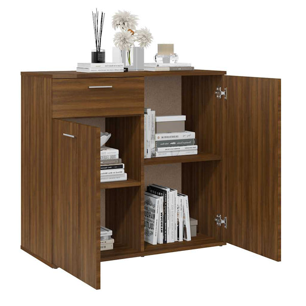 vidaXL Buffet marron aspect chêne 80x36x75 cm Bois d'ingénierie