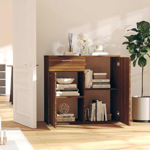 vidaXL Buffet marron aspect chêne 80x36x75 cm Bois d'ingénierie