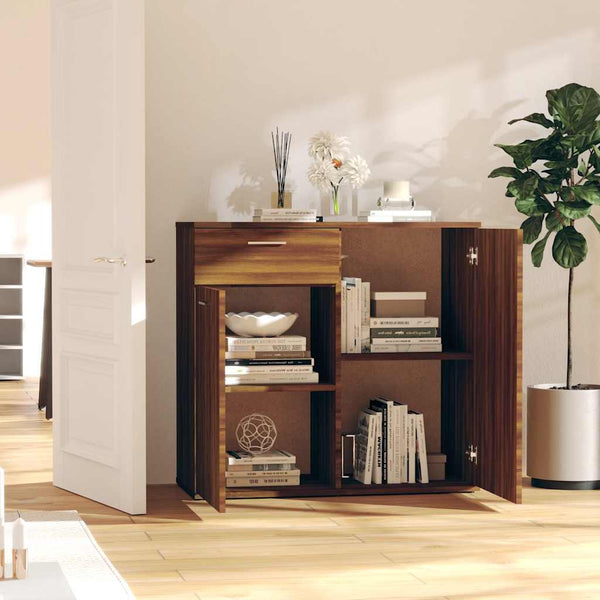 vidaXL Buffet marron aspect chêne 80x36x75 cm Bois d'ingénierie