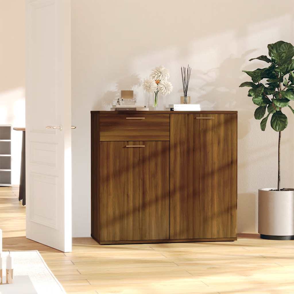 vidaXL Buffet marron aspect chêne 80x36x75 cm Bois d'ingénierie