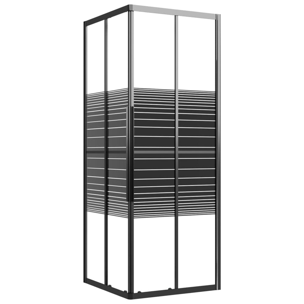 vidaXL Cabine de douche avec bandes ESG 80x80x180 cm Noir