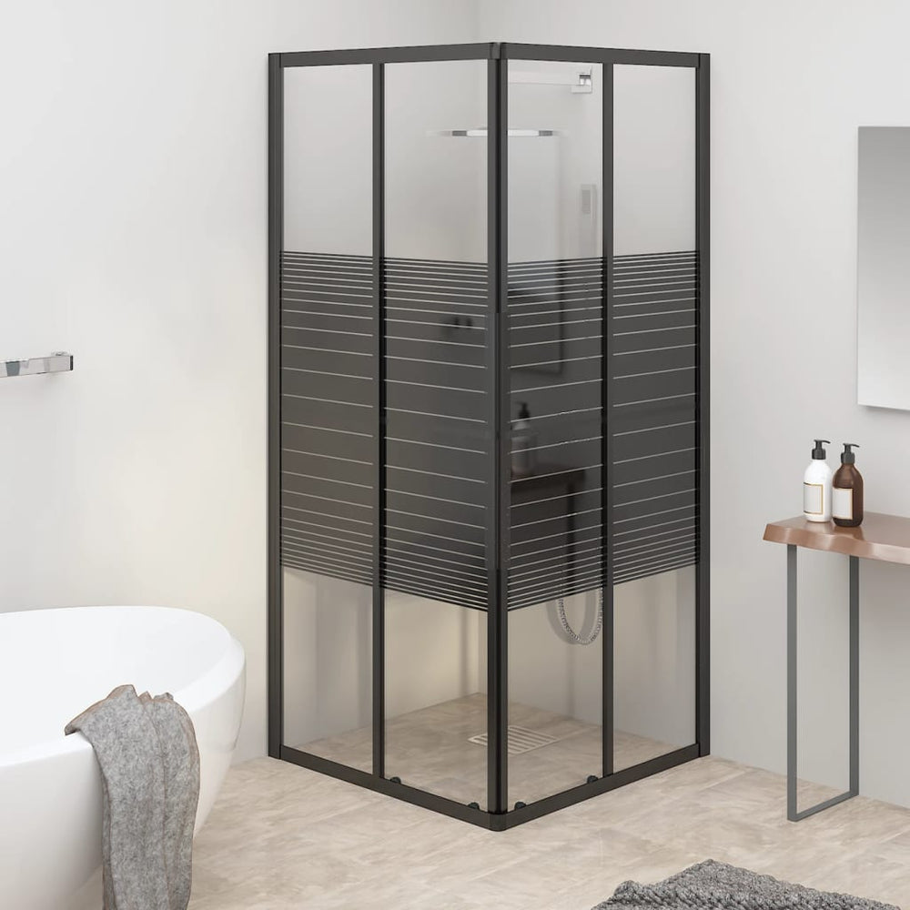 vidaXL Cabine de douche avec bandes ESG 80x80x180 cm Noir