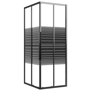 Duschkabine mit Streifen ESG 90x70x180 cm Schwarz