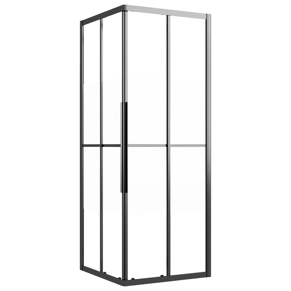 vidaXL Cabine de douche ESG semi-dépolie 80x80x180 cm noir