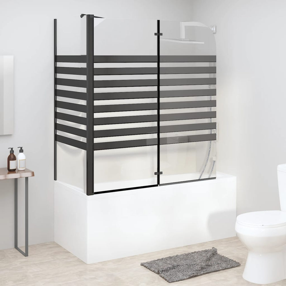 vidaXL Paroi de douche 120x68x130 cm Verre trempé rayé