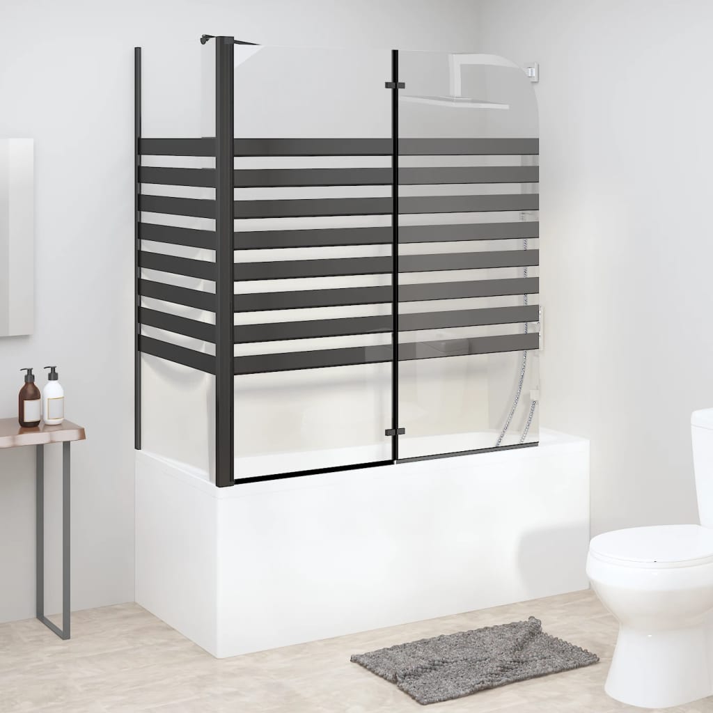 Duschabtrennung 120x68x130 cm Hartglas Gestreift