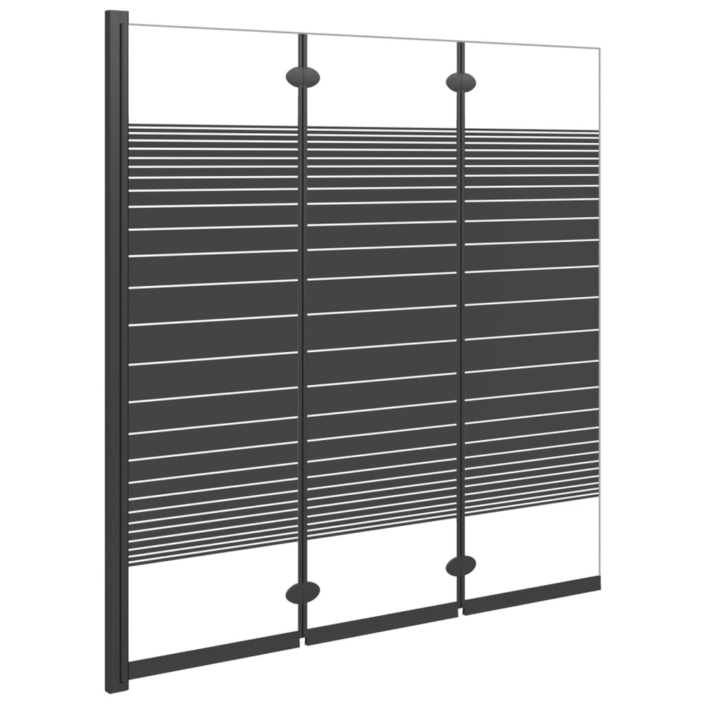 vidaXL Pare-douche pliant 3 volets 130x130 cm ESG Noir