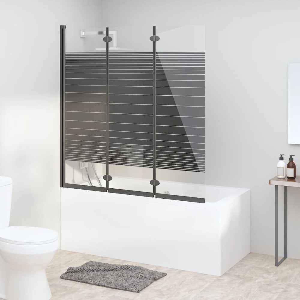 vidaXL Pare-douche pliant 3 volets 130x130 cm ESG Noir